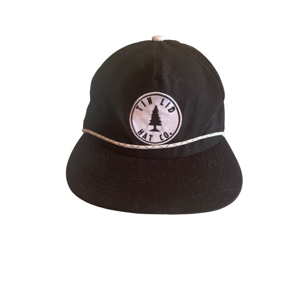 Tin Lid Hat Co. Black Hat Cap Adjustable Rope Flat Bill
